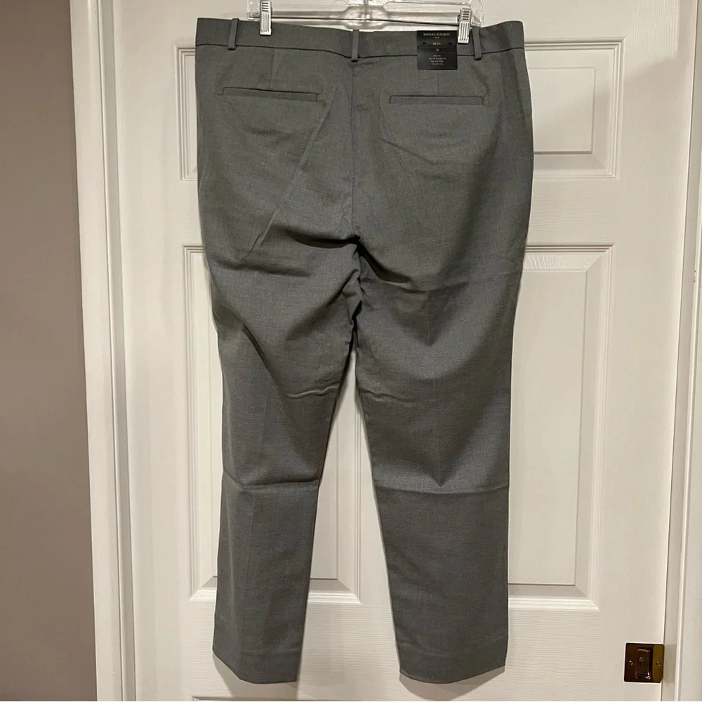 New Banana Republic Grey Heather Ryan pant Size 18 16 Slim Fit straight leg BR28 - Picture 6 of 15